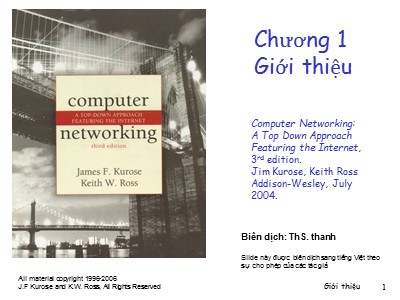 Bài giảng Computer Networking - Chương 1: Giới thiệu