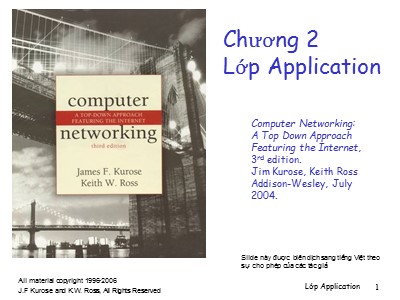 Bài giảng Computer Networking - Chương 2: Lớp Application