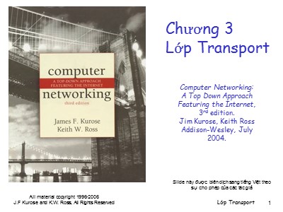 Bài giảng Computer Networking - Chương 3: Lớp Transport