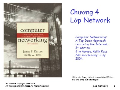 Bài giảng Computer Networking - Chương 4: Lớp Network