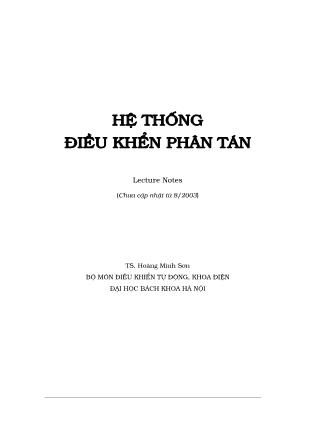 Bài giảng Hệ thống điều khển phân tán - Hoàng Minh Sơn