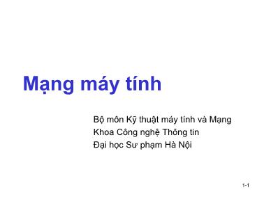 Bài giảng Mạng máy tính - Chương 3: Tầng giao vận