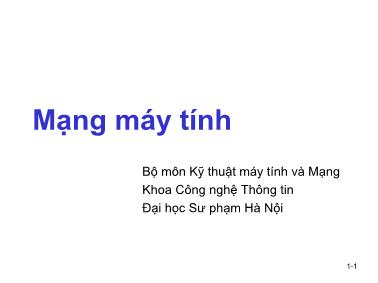 Bài giảng Mạng máy tính - Chương 5: Tầng liên kết dữ liệu