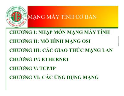 Bài giảng Mạng máy tính cơ bản