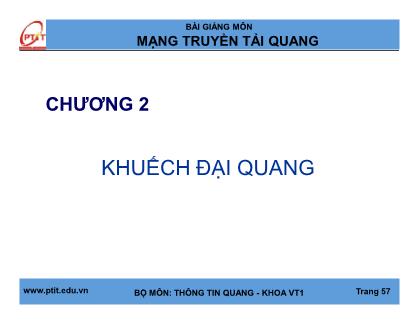 Bài giảng Mạng truyền tải quang - Chương 2: Khuyếch đại quang