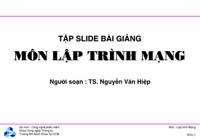 Bài giảng môn lập trình mạng - Nguyễn Văn Hiệp