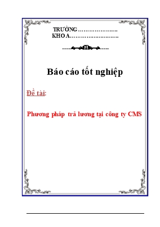 Báo cáo Phương pháp trả lương tại công ty CMS