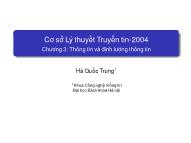 Cơ sở Lý thuyết Truyền tin-2004 - Chương 3: Thông tin và định lượng thông tin - Hà Quốc Trung