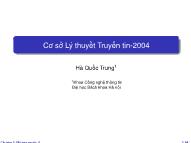 Cơ sở Lý thuyết Truyền tin-2004 - Chương 5: Mã hóa nguồn - Hà Quốc Trung