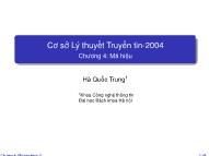 Cơ sở Lý thuyết Truyền tin-2004 - Chương 6: Mã hóa kênh - Hà Quốc Trung