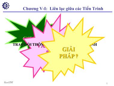 Giáo án Hệ điều hành - Chương 6: Liên lạc giữa các tiến trình - Hà Lê Hoài Trung