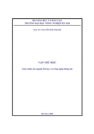 Giáo trình cho ngành Tin học và Công nghệ thông tin - Nguyễn Hải Thanh