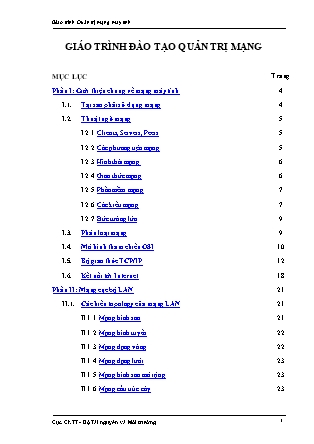 Giáo trình đào tạo quản trị mạng