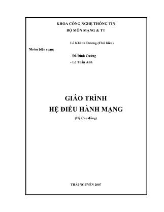 Giáo trình Hệ điều hành mạng - Lê Tuấn Anh