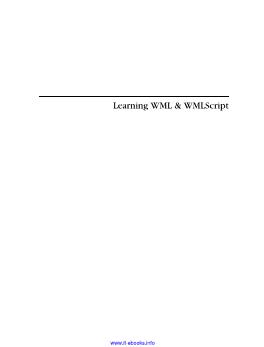 Giáo trình Learning WML & WMLScript