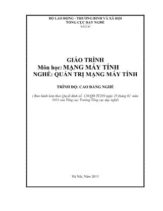 Giáo trình mạng máy tính