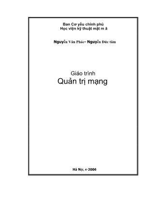 Giáo trình Quản trị mạng - Nguyễn Văn Phác