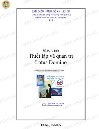 Giáo trình thiết lập và quản trị Lotus Domino