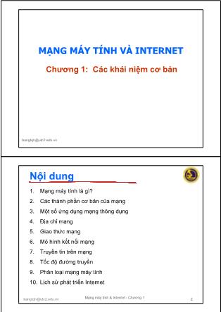 Tài liệu Mạng máy tính và internet - Chương 1: Các khái niệm cơ bản