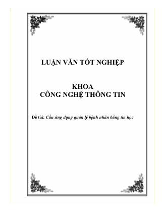 Cầu ứng dụng quản lí bệnh nhân bằng tin học - Bùi Văn Mừng