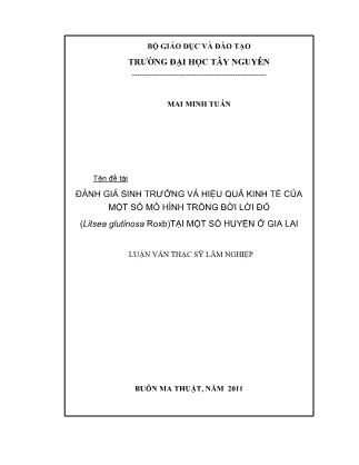 Đánh giá sinh trưởng và hiệu quả kinh tế của một số mô hình trồng bời lời đỏ - Mai Minh Tuấn