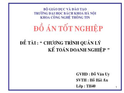 Đồ án Chương trình quản lý kế toán doanh nghiệp - Hồ Hải Âu