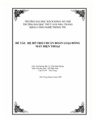 Hệ hỗ trợ chuẩn đoán loại hỏng máy điện thoại - Trần Đình Khang