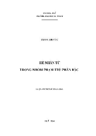 Hệ nhân tử trong nhóm phạm trù phân bậc - Phạm Thị Cúc