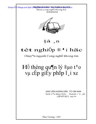 Hệ thống quản lí đào tạo và cấp giấy phép lái xe - Tô Văn Nam