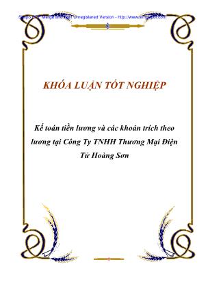 Kế toán tiền lương và các khoản trích theo lương tại Công Ty TNHH Thương Mại Điện Tử Hoàng Sơn