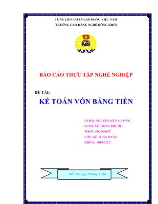 Kế toán vốn bằng tiền - Năm học 2010-2012 - Nguyễn Hữu Cường