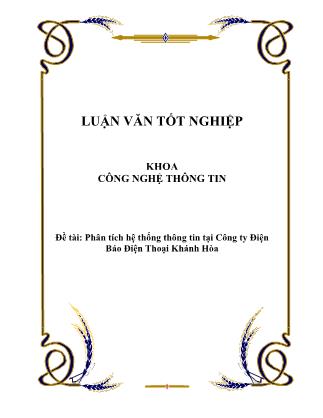 Luận văn tốt nghiệp: Phân tích hệ thống thông tin tại Công ty Điện Báo Điện Thoại Khánh Hòa