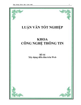 Luận văn tốt nghiệp: Xây dựng diễn đàn trên Web