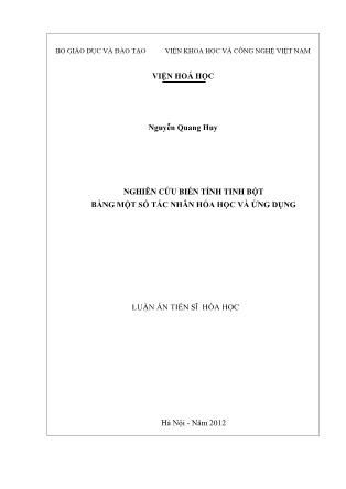 Nghiên cứu biến tính tinh bột bằng một số tác nhân hóa học và ứng dụng - Nguyễn Quang Huy