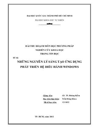 Những nguyên lý sáng tạo ứng dụng phát triển hệ điều hành windows - Hoàng Kiếm