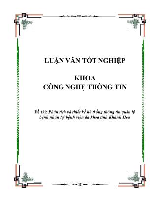 Phân tích và thiết kế hệ thống thông tin quản lý bệnh nhân tại bệnh viện đa khoa tỉnh Khánh Hòa - Bùi Văn Mừng