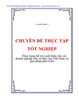 Thực trạng hỗ trợ xuất khẩu cho các doanh nghiệp vừa và nhỏ của Việt Nam và giải pháp phát triển - Phạm Thị Bích Thủy