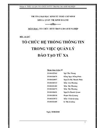 Tổ chức hệ thống thông tin trong việc quản lý đào tạo từ xa - Ngô Tấn Phong