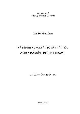 Về tập Idean nguyên tố gắn kết của Modun đối đồng điều địa phương - Trần Đỗ Minh Châu