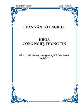 Viết chương trình quản lí kế toán doanh nghiệp - Đỗ Văn Uy