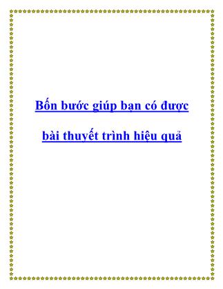 4 bước giúp bạn có được bài thuyết trình hiệu quả