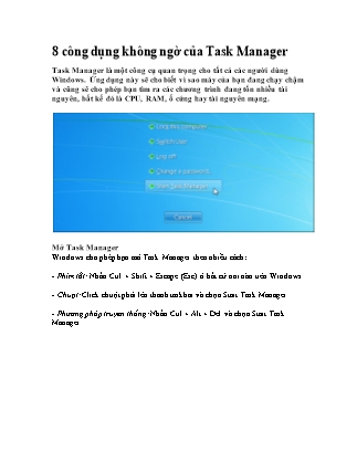 8 công dụng không ngờ của Task Manager