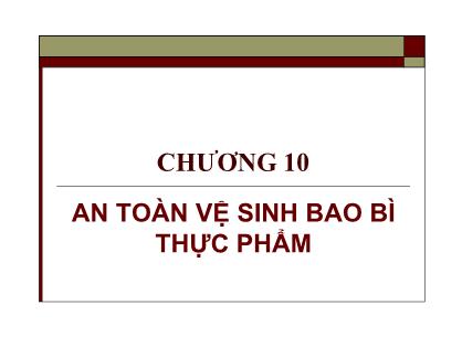 An toàn vệ sinh bao bì thực phẩm