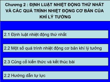 Bài giải Kĩ thuật nhiệt - Chương 2: Định luật nhiệt động thứ nhất và các quá trình nhiệt động