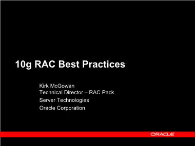 Bài giảng 10g RAC Best Practices