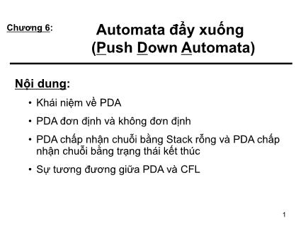 Bài giảng Automata đẩy xuống