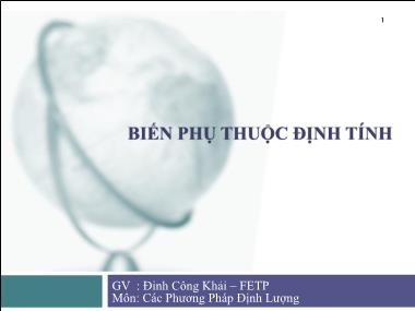 Bài giảng Biến phụ thuộc định tính - Đinh Công Khải