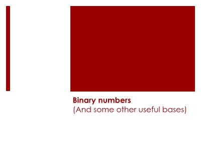 Bài giảng Binary numbers