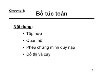 Bài giảng Bổ túc Toán