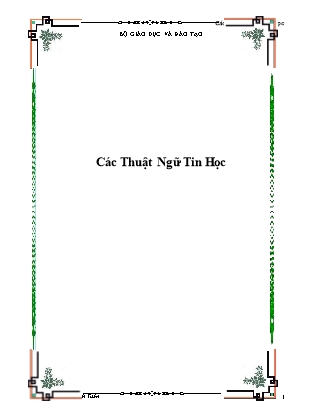 Bài giảng Các Thuật Ngữ Tin Học